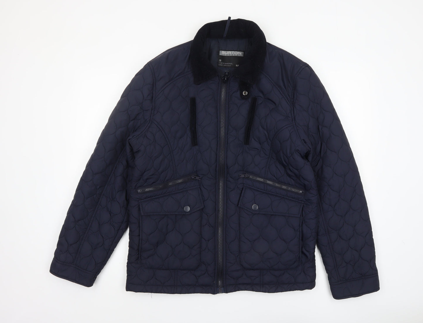 Mens UK Size M Burton London Blue Quilted Coat