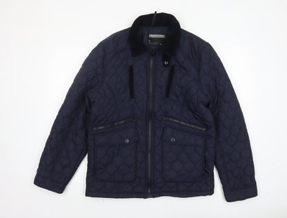 Mens UK Size M Burton London Blue Quilted Coat