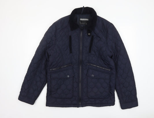 Mens UK Size M Burton London Blue Quilted Coat