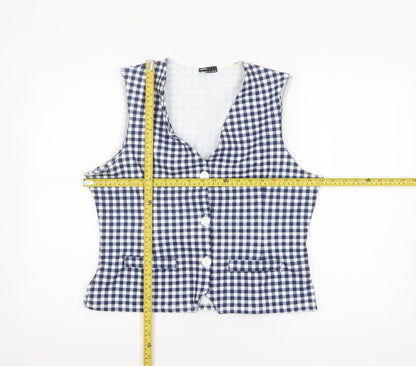 Womens UK Size L ASOS Blue Cropped Blouse