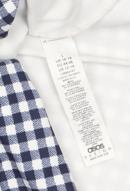 Womens UK Size L ASOS Blue Cropped Blouse