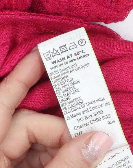 Womens UK Size 14 Marks and Spencer Pink Tunic Blouse