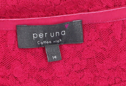 Womens UK Size 14 Marks and Spencer Pink Tunic Blouse
