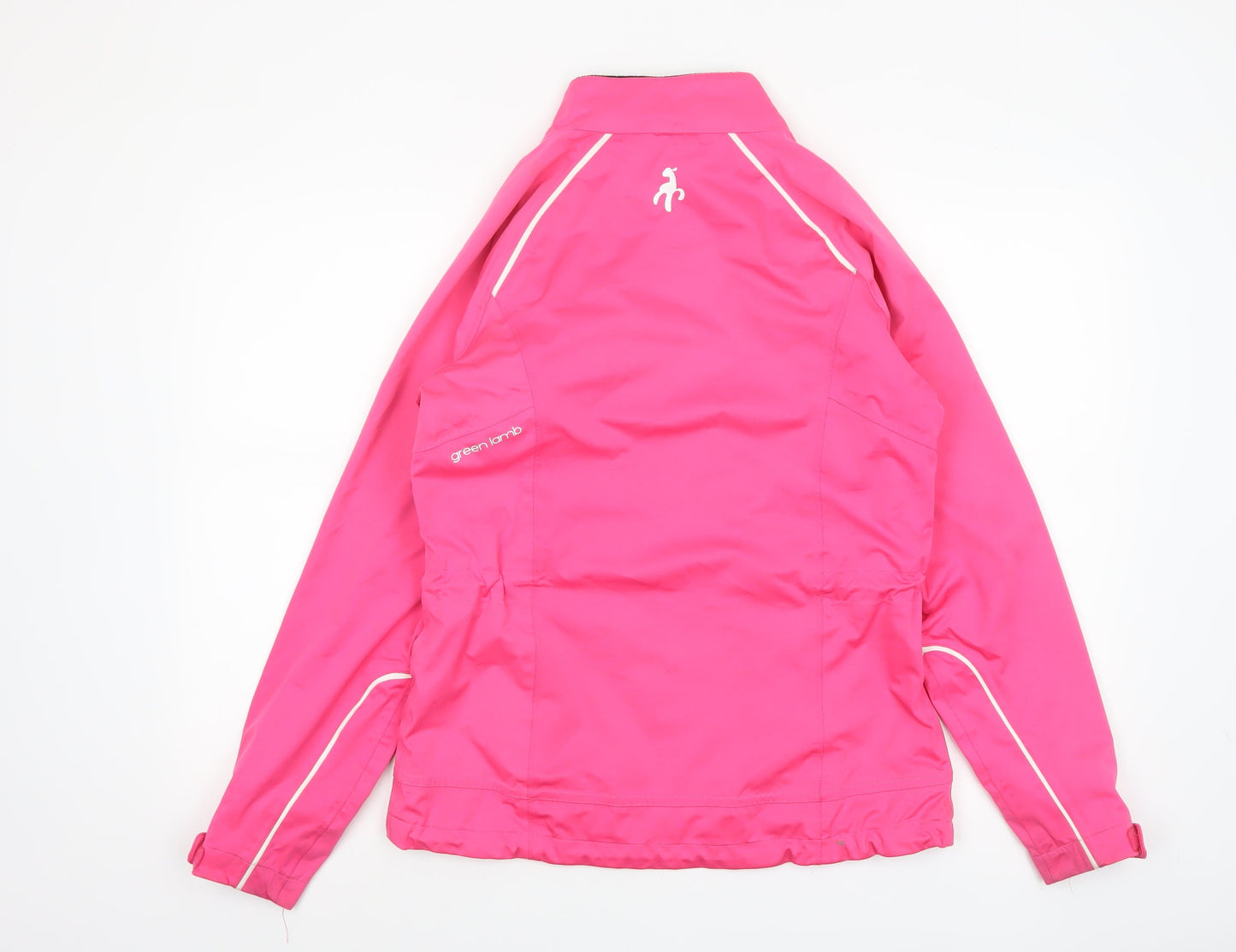 Womens UK Size S Green Lamb Pink Windbreaker Coat