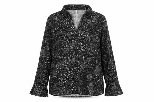 Womens UK Size XS Soyaconcept Black Tunic Blouse
