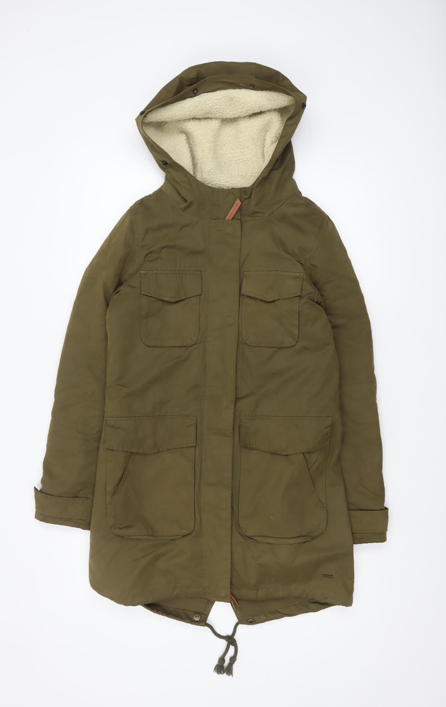 Womens UK Size XS America Today Green Parka Coat