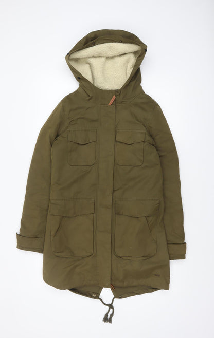 Womens UK Size XS America Today Green Parka Coat