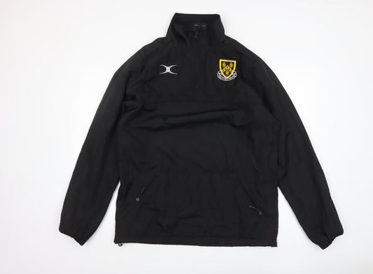 Gilbert Men's Black Medium Rugby Windbreaker 1/4 Zip Jacket