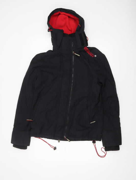 Mens UK Size S Superdry Black Windbreaker Coat