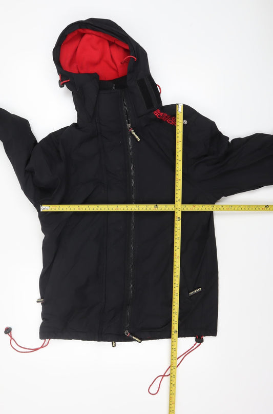 Mens UK Size S Superdry Black Windbreaker Coat
