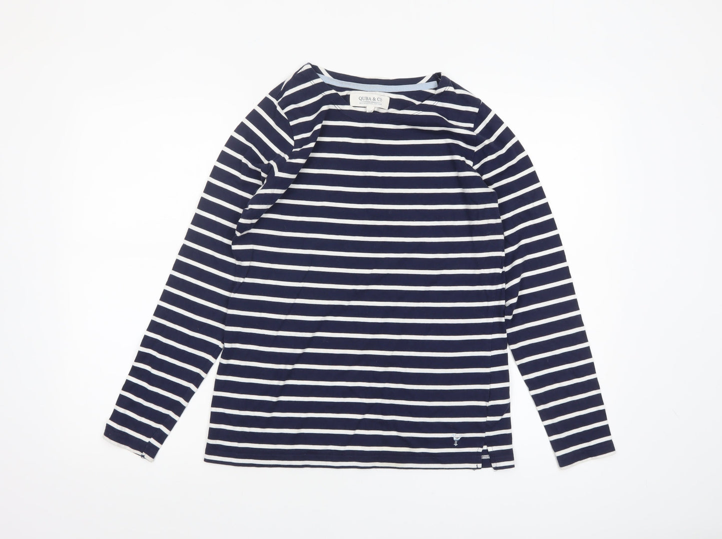 Womens UK Size 10 Quba & Co Blue Basic T-Shirt