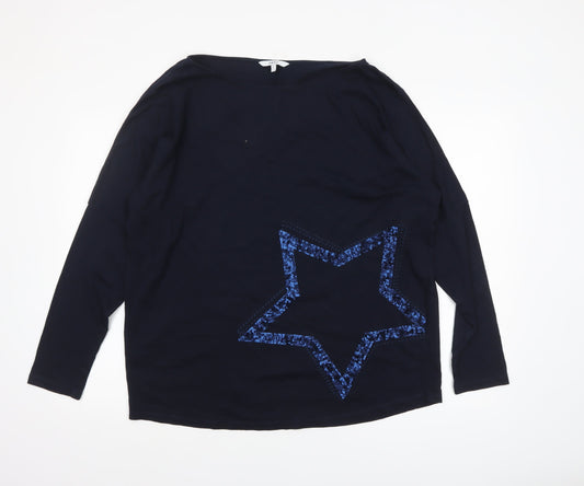 Womens UK Size L NEXT Blue Basic T-Shirt