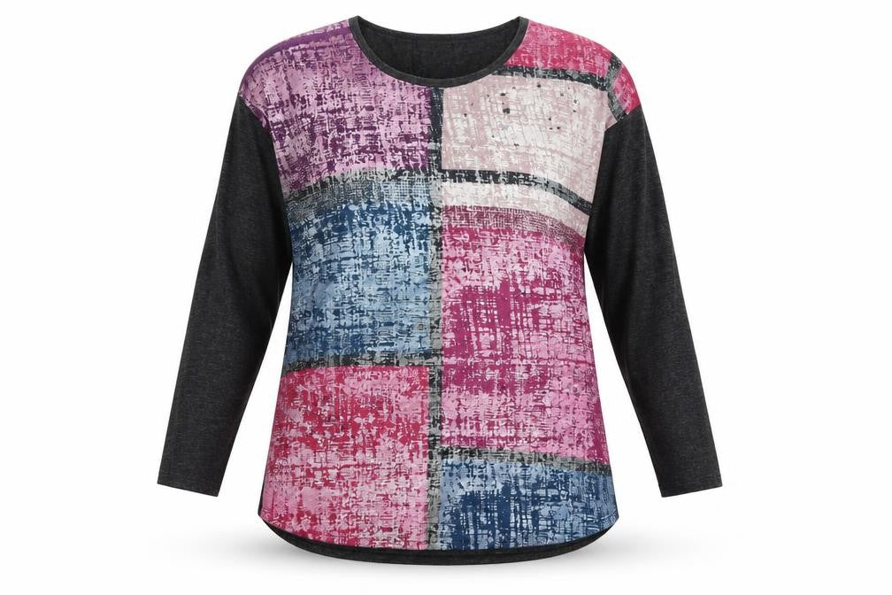 Klass Women’s Multicoloured Tunic Top M 3/4 Sleeve Round Neck