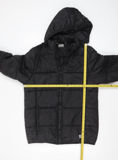 Sondico Men's Black Puffer Jacket Size S Hooded Winter Zip Coat