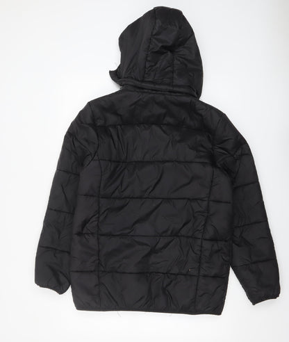 Sondico Men's Black Puffer Jacket Size S Hooded Winter Zip Coat