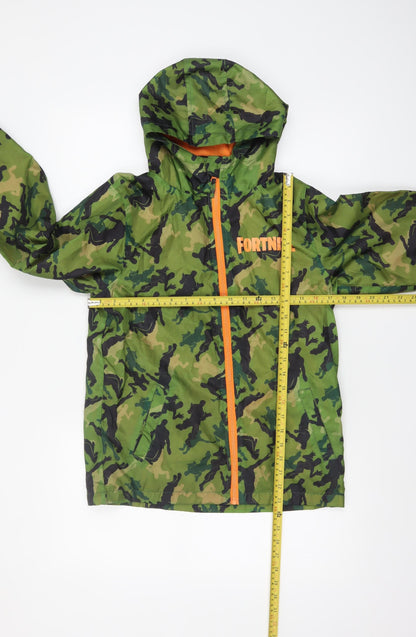 Boys UK Size XL Fortnite Green Windbreaker Coat