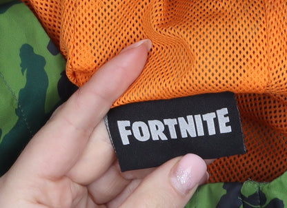 Boys UK Size XL Fortnite Green Windbreaker Coat
