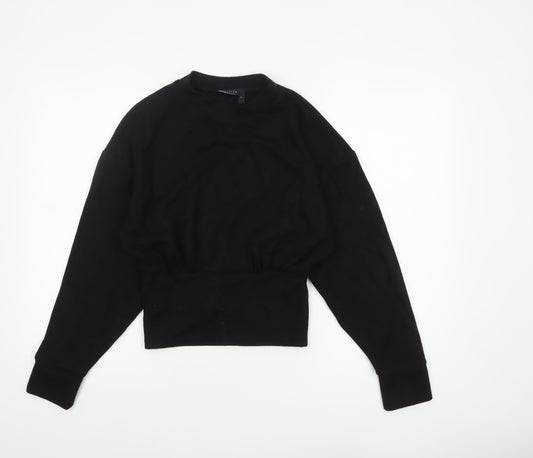 Womens UK Size S ASOS DESIGN Black Cropped T-Shirt