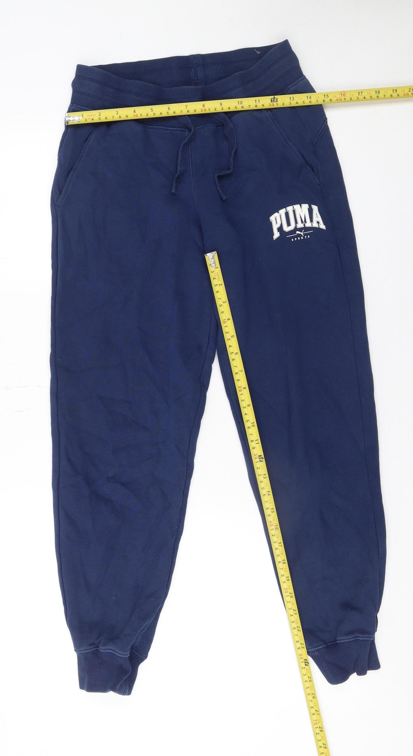 Womens UK Size XS PUMA Regular Fit Jogger Blue Trousers