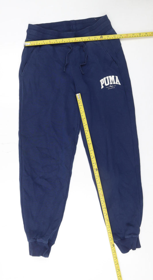 Womens UK Size XS PUMA Regular Fit Jogger Blue Trousers