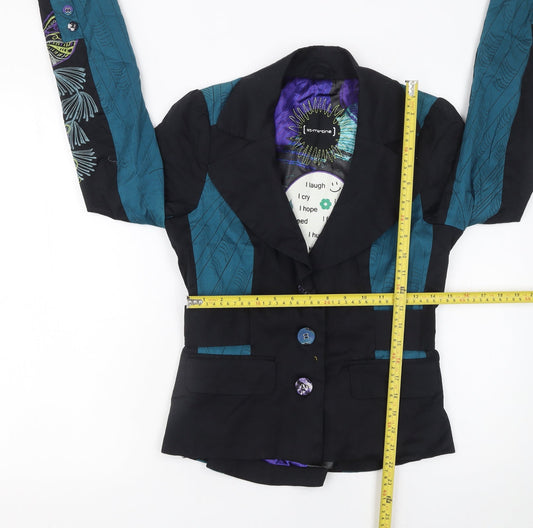 St Martins Women’s Multicoloured Size 8 Tailored Floral Blazer Jacket