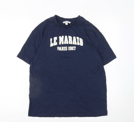 Womens UK Size S NEXT Blue Basic T-Shirt