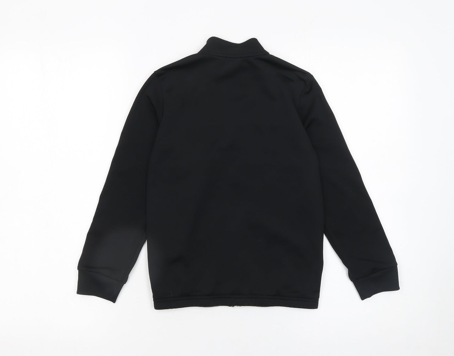Adidas Boys Black Track Jacket 7-8 Years Full Zip Colourblock Sportswear