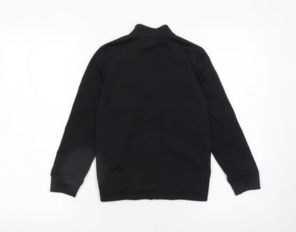 Adidas Boys Black Track Jacket 7-8 Years Full Zip Colourblock Sportswear