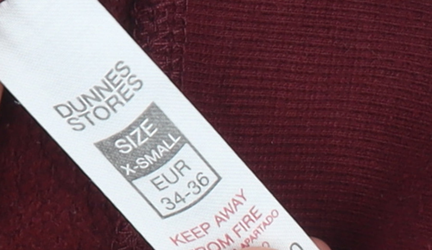 Womens UK Size XS Dunnes Stores Red Pullover Sweatshirt