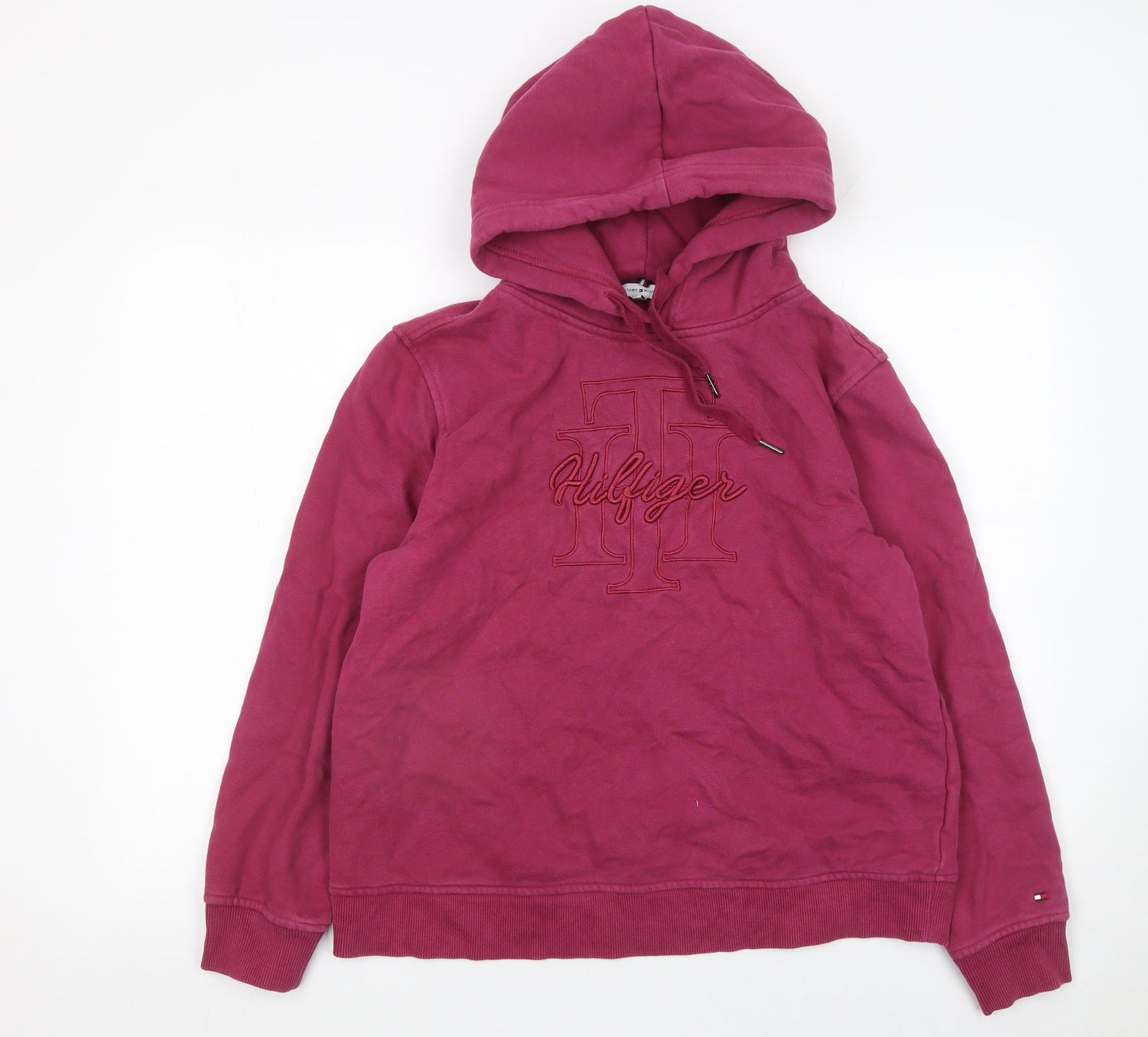Womens UK Size M Tommy Hilfiger Red Pullover Hoodie