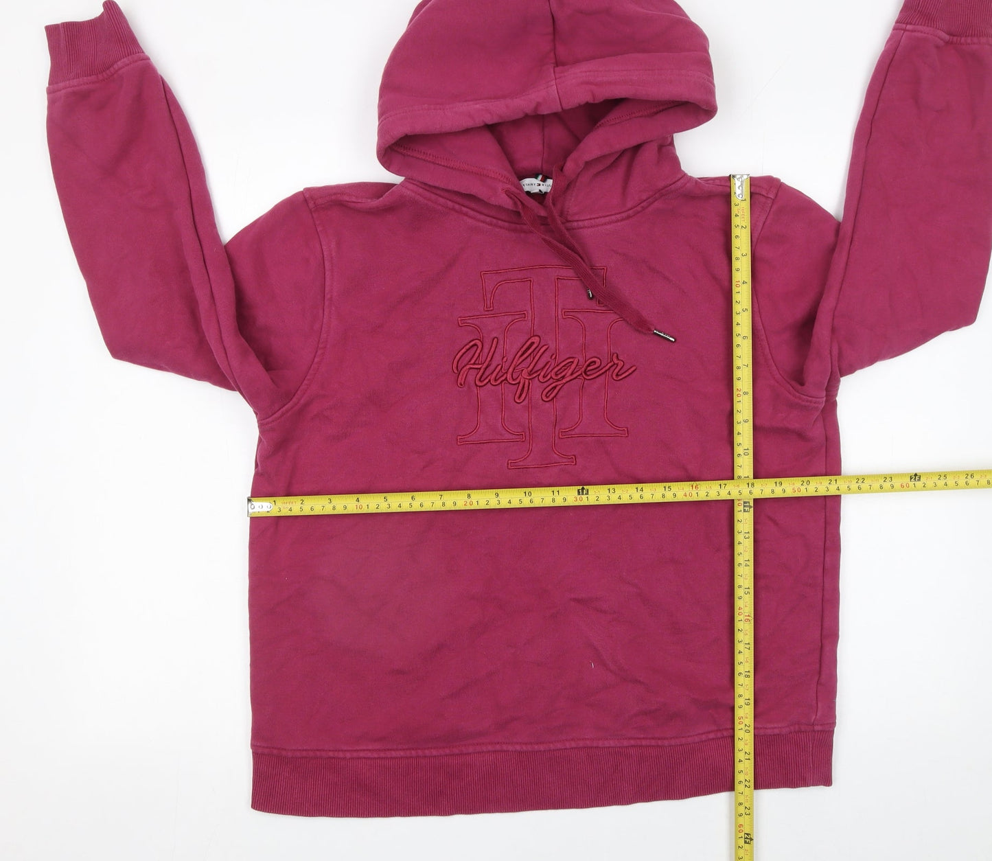 Womens UK Size M Tommy Hilfiger Red Pullover Hoodie