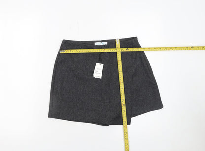 Primark Women Grey Size 8 Wrap Shorts 100% Polyester