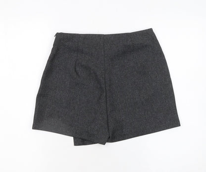 Primark Women Grey Size 8 Wrap Shorts 100% Polyester