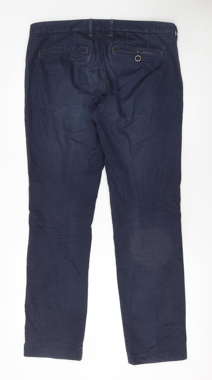 Mens UK Size 34R Ted Baker Regular Fit Chino Blue Trousers