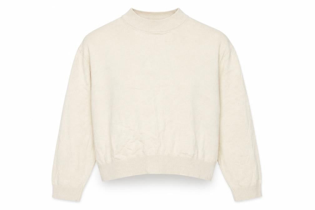Zara Women’s Beige Mock Neck Pullover Knit Jumper Size M