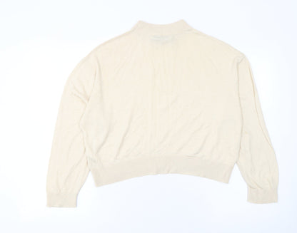 Zara Women’s Beige Mock Neck Pullover Knit Jumper Size M