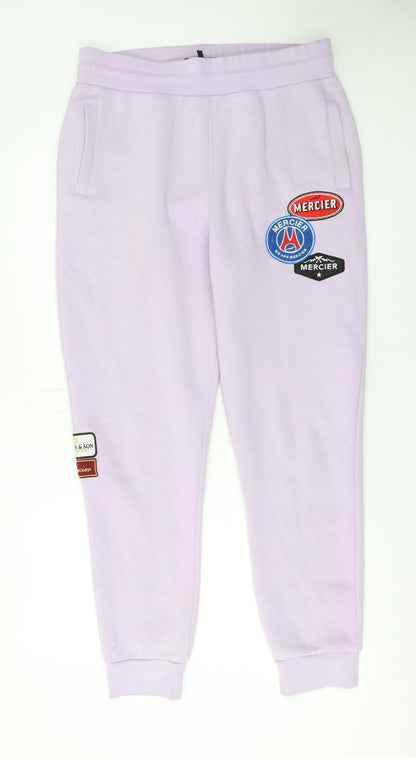 Mens UK Size L Mercier Regular Fit Jogger Purple Trousers