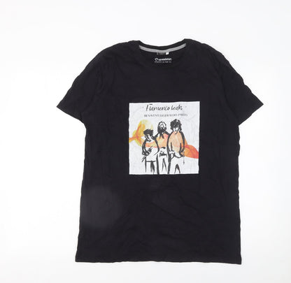 Spreadshirt Men’s Black Graphic Art Music Cotton T-Shirt L