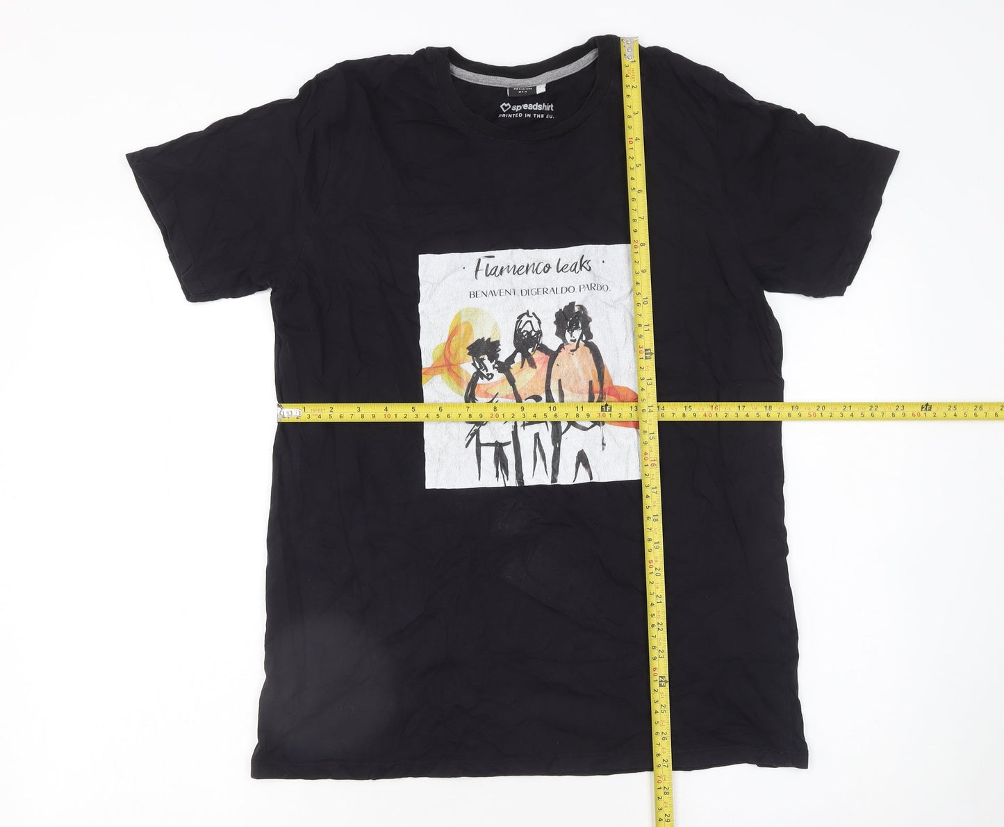 Spreadshirt Men’s Black Graphic Art Music Cotton T-Shirt L