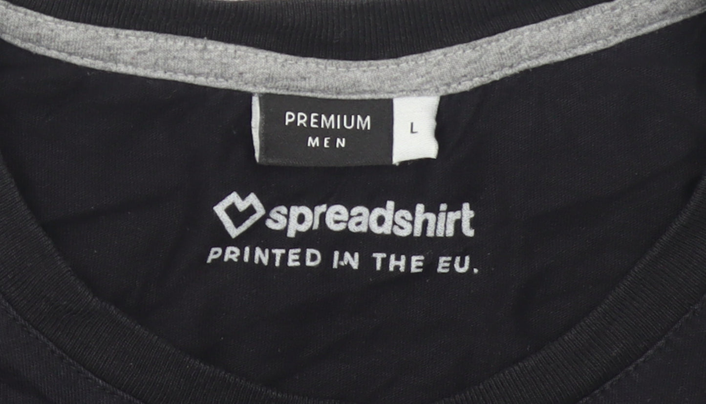 Spreadshirt Men’s Black Graphic Art Music Cotton T-Shirt L