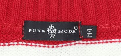 Womens UK Size M Pura Moda Multicoloured Pullover Jumper