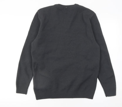 Mens UK Size S Boohoo Black Pullover Jumper