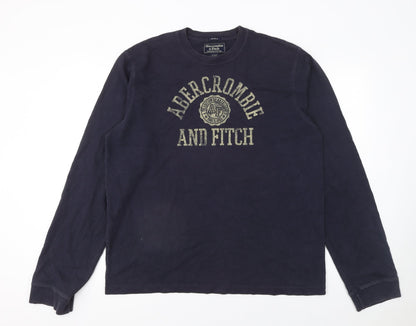 Abercrombie & Fitch Men’s Blue Long Sleeve Muscle Fit Cotton T-Shirt XL