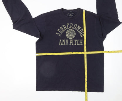 Abercrombie & Fitch Men’s Blue Long Sleeve Muscle Fit Cotton T-Shirt XL