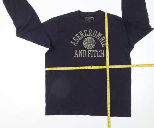 Abercrombie & Fitch Men’s Blue Long Sleeve Muscle Fit Cotton T-Shirt XL