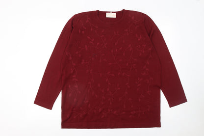 Womens UK Size L Country Casuals Red Pullover Jumper