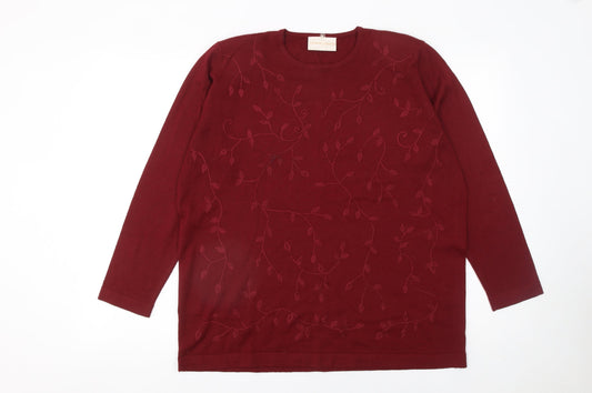 Womens UK Size L Country Casuals Red Pullover Jumper