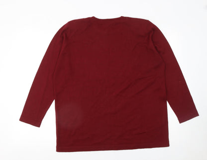 Womens UK Size L Country Casuals Red Pullover Jumper