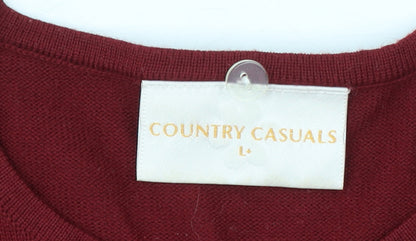 Womens UK Size L Country Casuals Red Pullover Jumper