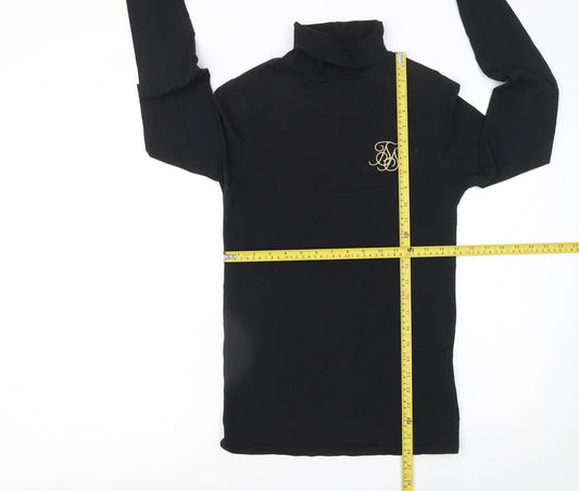 Mens UK Size XS SikSilk Black  T-Shirt